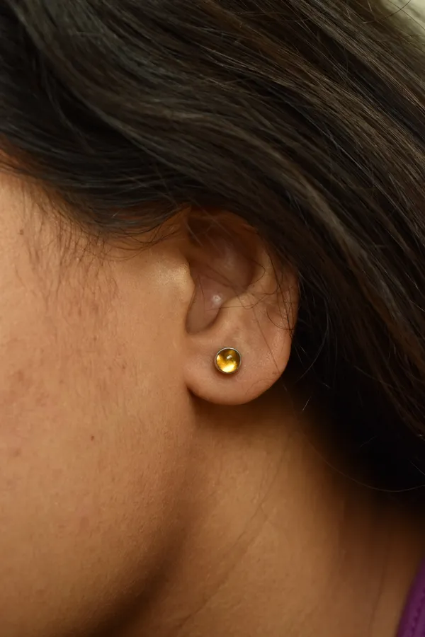 Yellow_Citrine_925_Sterling_Silver_Round_Cabochon_Studs_For_Women
