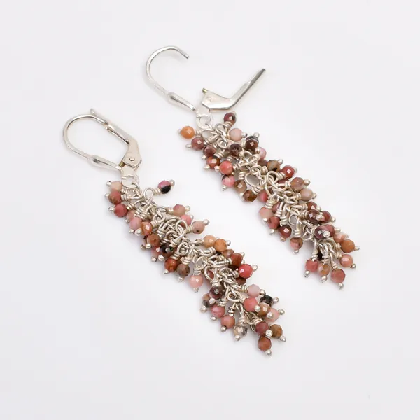 Pink_Rhodolite_925_Sterling_Silver_Grape_Drop_Earrings_For_Women