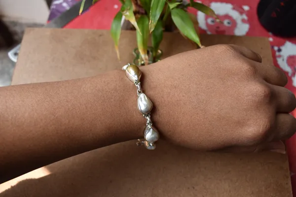 Silver_Baroque_Pearl_925_Sterling_Silver_Link_Bracelet_For_Unisex
