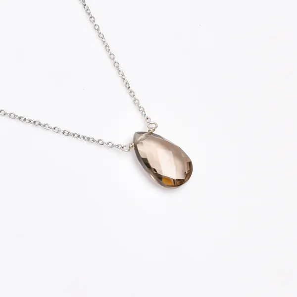 Black_Smoky_Quartz_925_Sterling_Silver_Pendant_Chain_Necklace_For_Unisex