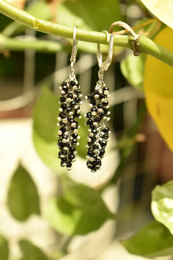 Black_925_Sterling_Silver_Natural_Black_Spinel_Grape_Drop_Earrings_For_Women