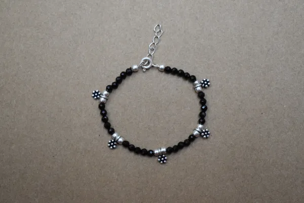 Black_Spinel_925_Sterling_Silver_Charm_Bracelet_For_Kids