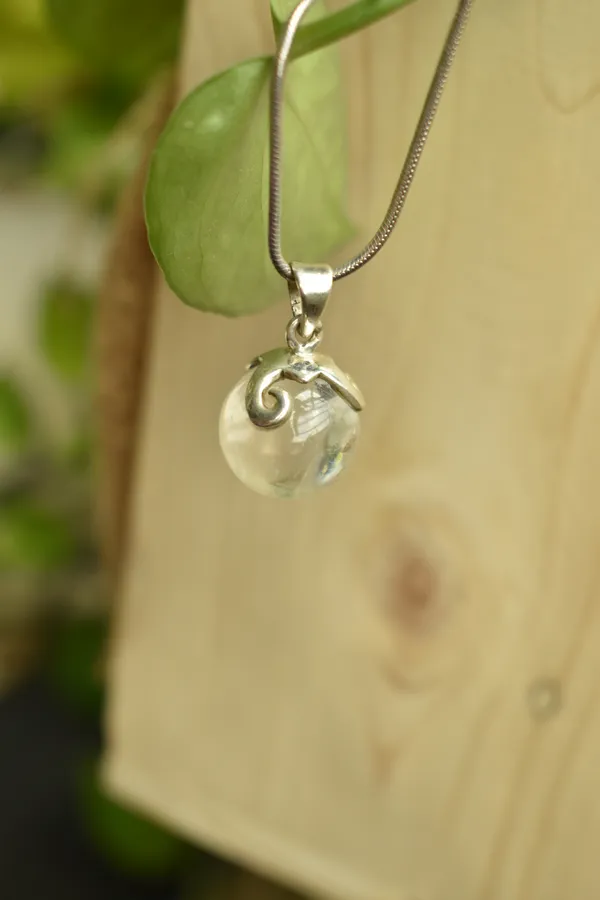 Clear_Crystal_Quartz_Sterling_Silver_Ball_Pendant_For_Women