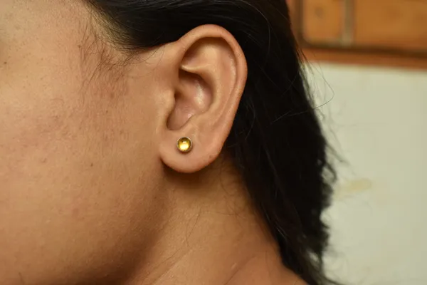 Yellow_Citrine_925_Sterling_Silver_Round_Cabochon_Studs_For_Women