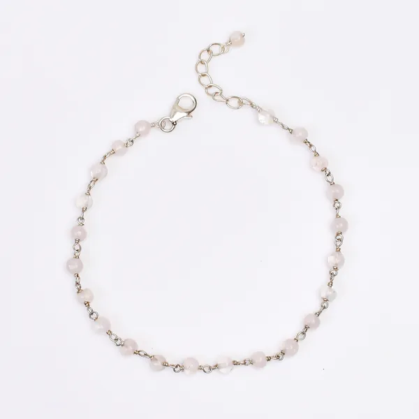White_Quartz_Crystal_925_Sterling_Silver_Chain_Bracelet_For_Unisex
