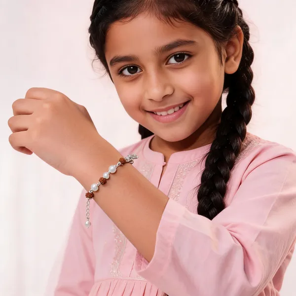 Silver_Brown_Rudraksha_Pearl_Sterling_Silver_Beaded_Bracelet_For_Kids