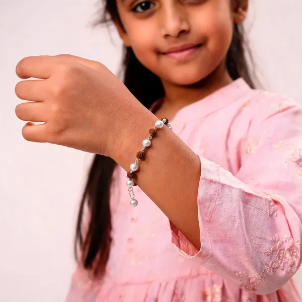 Silver_Brown_Rudraksha_Pearl_Sterling_Silver_Beaded_Bracelet_For_Kids