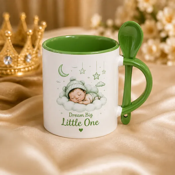 Ceramic_Everyday_White_And_Green_Mug_With_Spoon