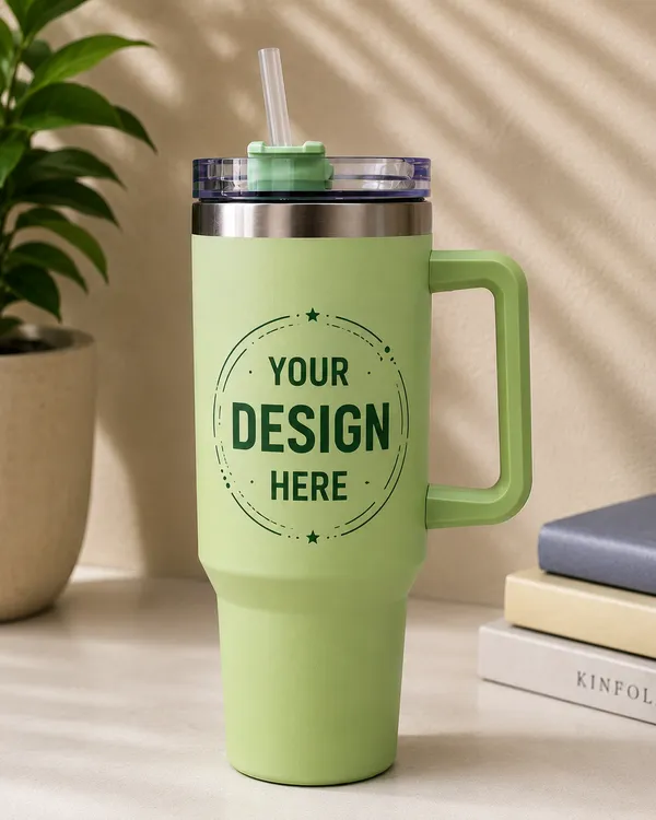 Stainless_Steel_Green_Handle_900Ml_Tumbler