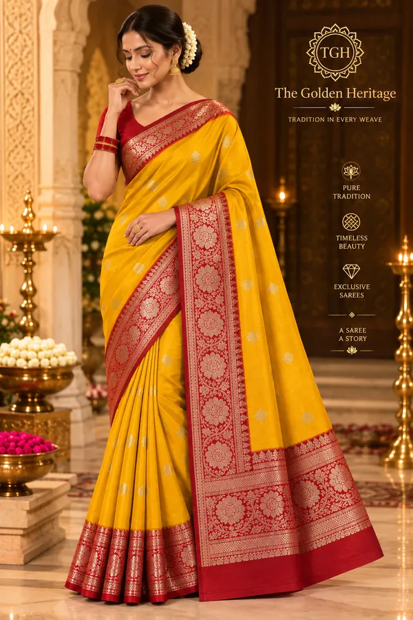 Yellow_Woven_Traditional_Saree_For_Women