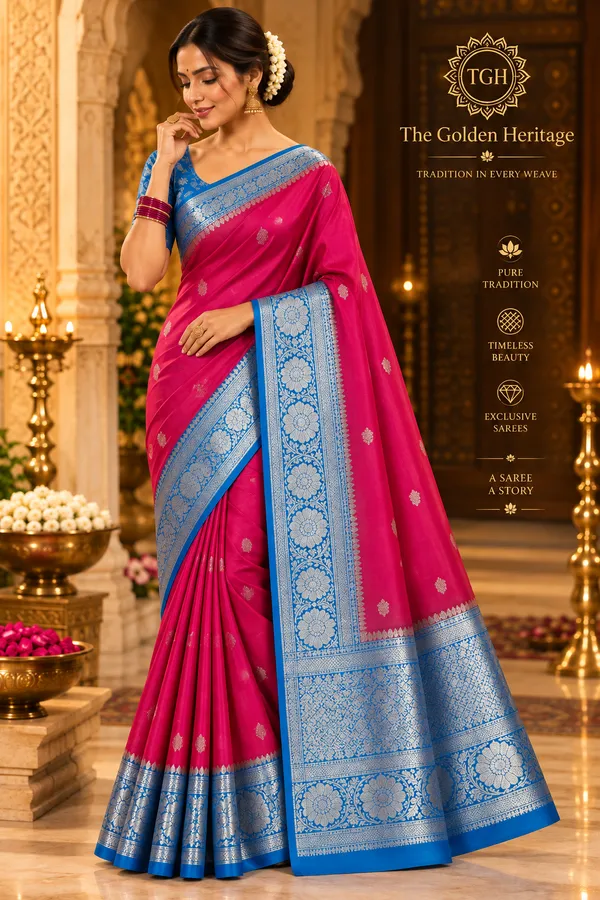 Pink_Traditional_Woven_Saree_For_Women