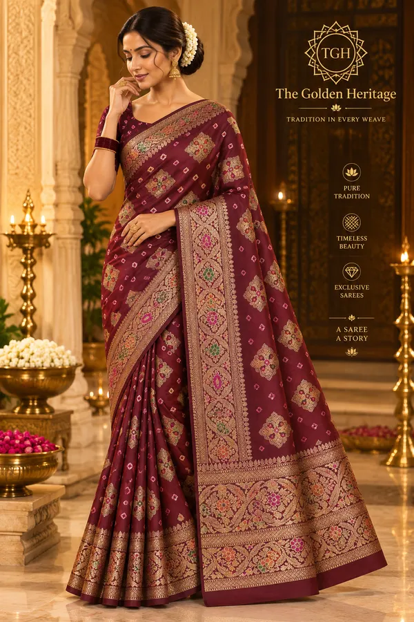 Maroon_Traditional_Patterned_Saree_for_Women
