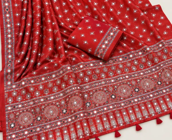 Red_Printed_Saree_For_Women