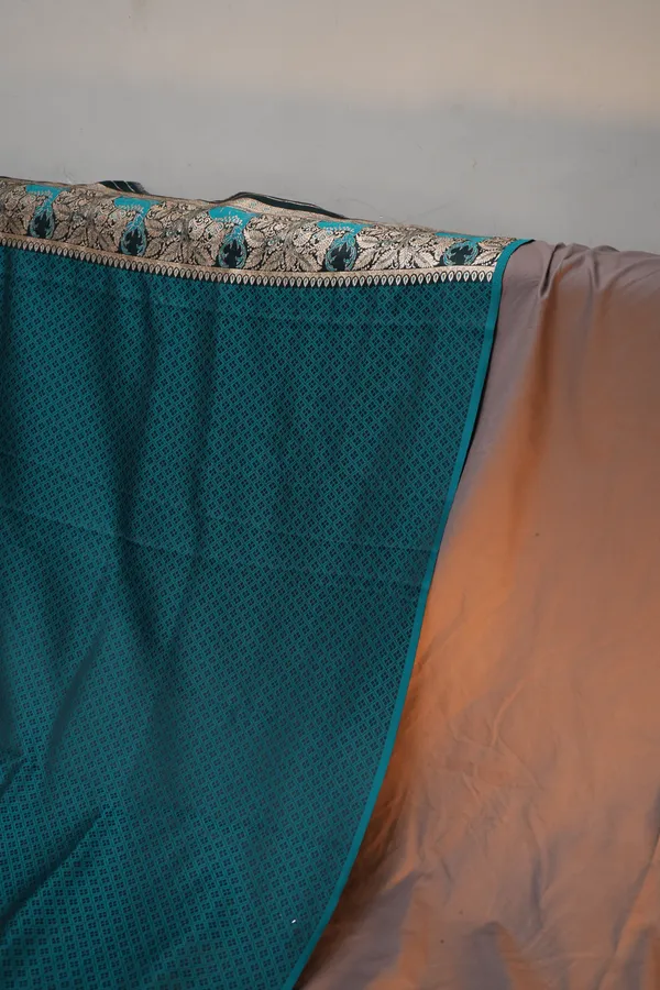 Teal-mashru_silk_katan_tanchoi_silk_saree
