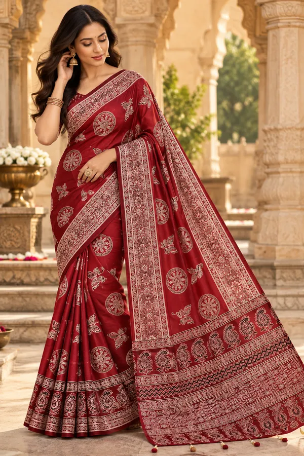 Maroon_Printed_Saree_for_Women