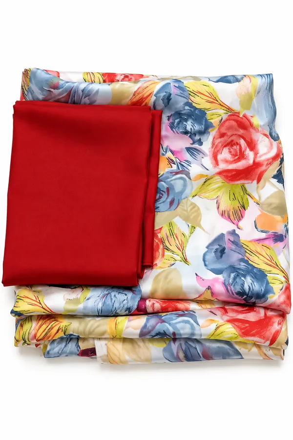 Premium_Soft_satin_Silk_Multicolour_Printed_Saree_with_Moss_Silk_Plain_Red_Blouse