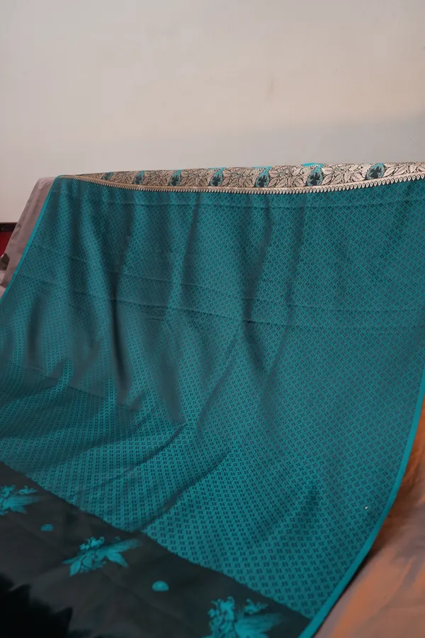 Teal-mashru_silk_katan_tanchoi_silk_saree