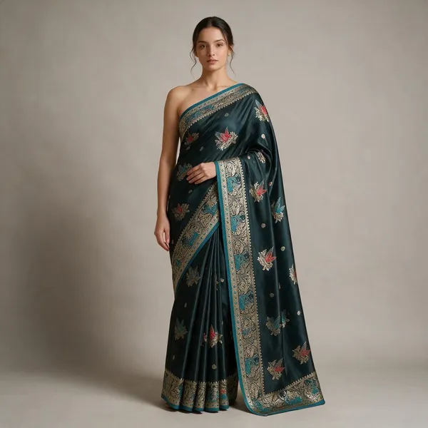 Teal-Mashru_Silk_Katan_Tanchoi_Silk_Saree