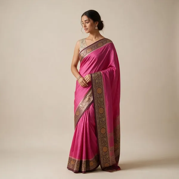 Magenta-Banarasi_Silk_Saree