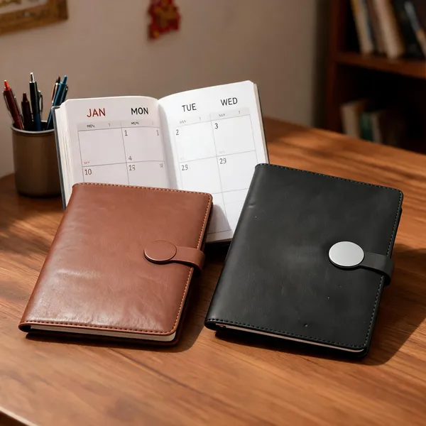 Fiona_A3_Diary_With_A5_Size_Pu_With_Magnetic_Lock_Black_-_Pack_Of_2