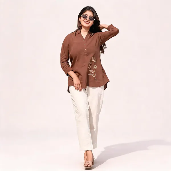 Brown_Printed_Straight_Kurta_For_Women