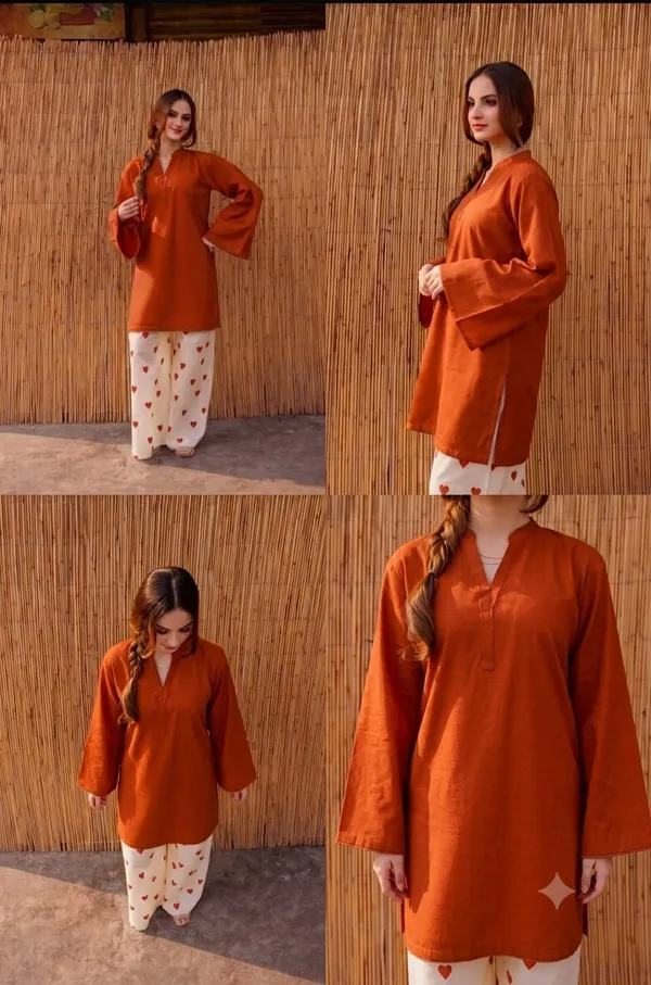 Orange_Solid_Straight_Kurta_For_Women