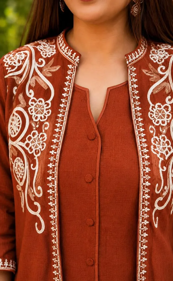 Rust_Embroidered_Ethnic_Co_Ord_Set_For_Women
