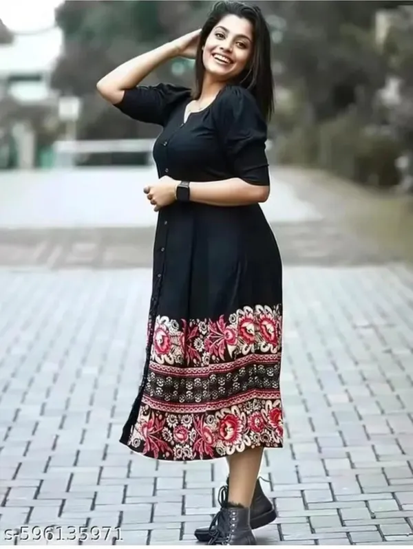 Black_Printed_Fit_And_Flare_Midi_Dress_For_Women