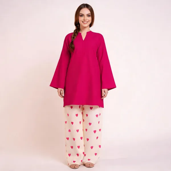 Pink_Printed_Kurta_Set_For_Women