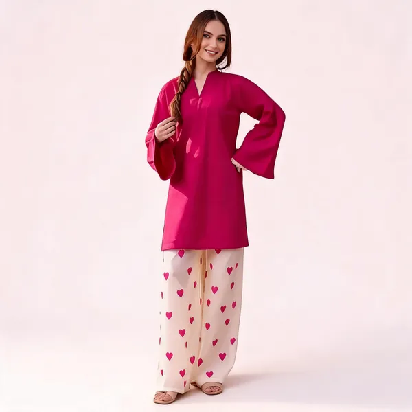 Pink_Printed_Kurta_Set_For_Women