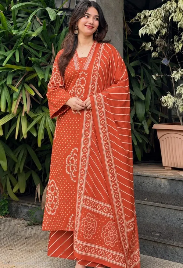 Orange_Rust.._Cotton_3-Piece_Kurta_Set_For_Women