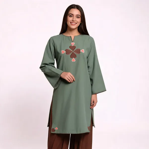 Sage_Green_Relaxed_Fit_Embroidered_Kurta_For_Women