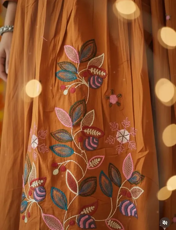 Orange_Embroidered_Anarkali_Kurta_For_Women