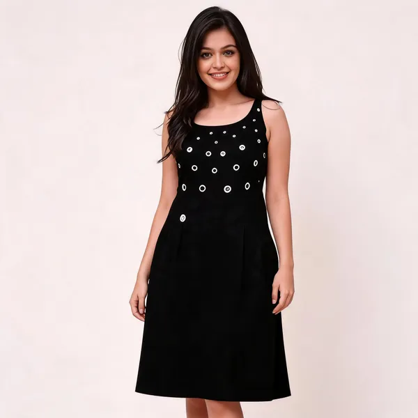 Black_Sleeveless_A_Line_Dress_For_Women