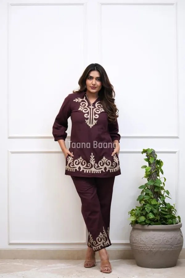 Maroon_Embellished_Cord_Set_For_Women