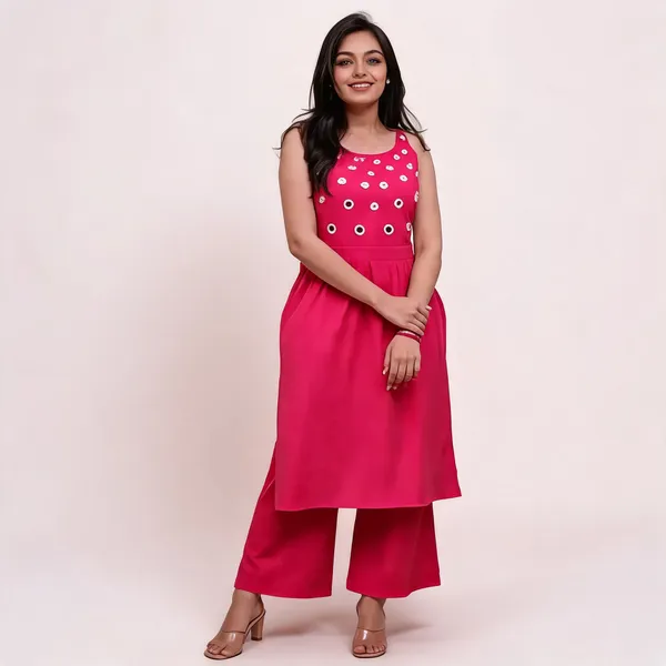 Pink_Sleeveless_Kurta_Set_For_Women