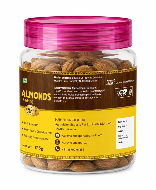 AgroVision_Oven_Roasted_Salted_Almonds_125G_Pack_Of_2