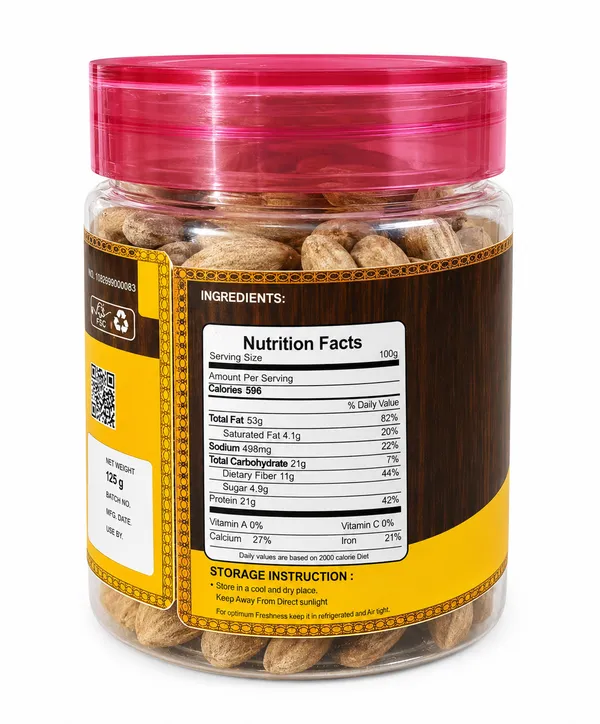 AgroVision_Oven_Roasted_Salted_Almonds_125G_Pack_Of_2