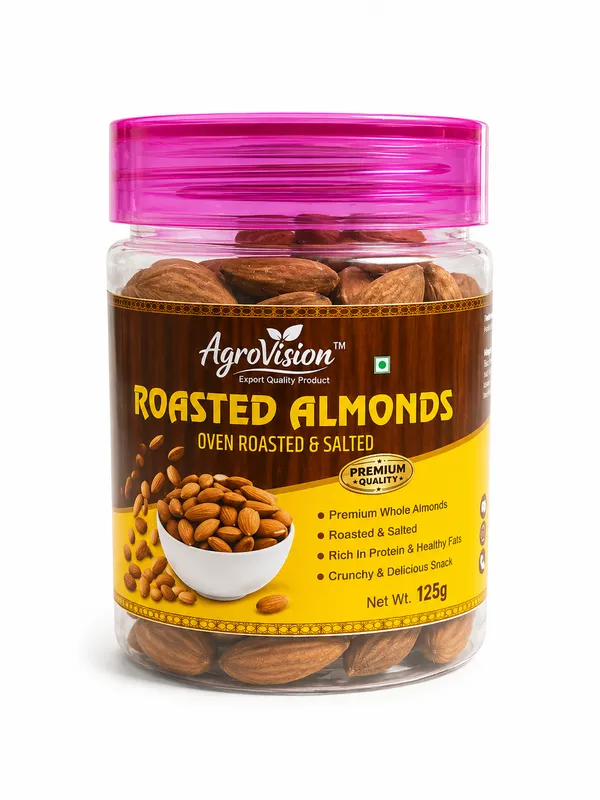 AgroVision_Oven_Roasted_Salted_Almonds_125G_Pack_Of_2