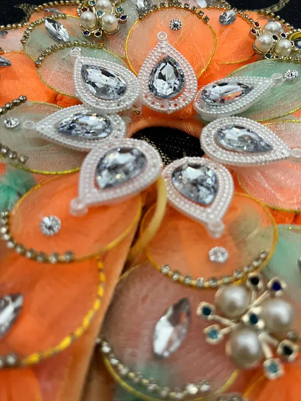 Orange_Organza_Embellished_Floral_Hair_Accessory_for_Women