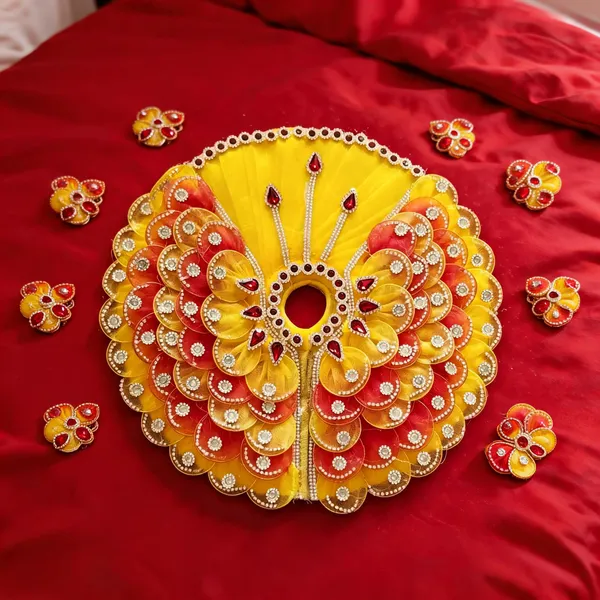 Yellow_Silk_Net_Embellished_Laddu_Gopal_Dress_Set