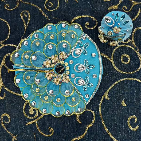 Blue_Silk_Net_Embellished_Laddu_Gopal_Dress_Set