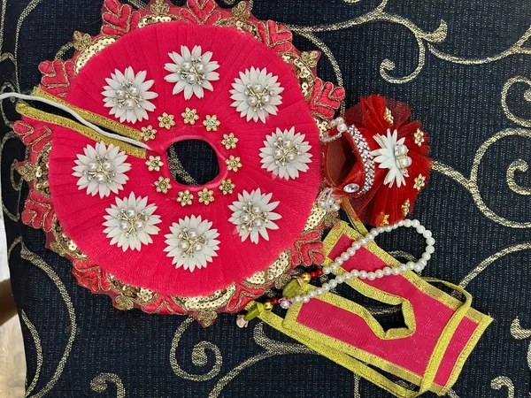 Red_Embellished_Laddu_Gopal_Shringar_Dress_Set