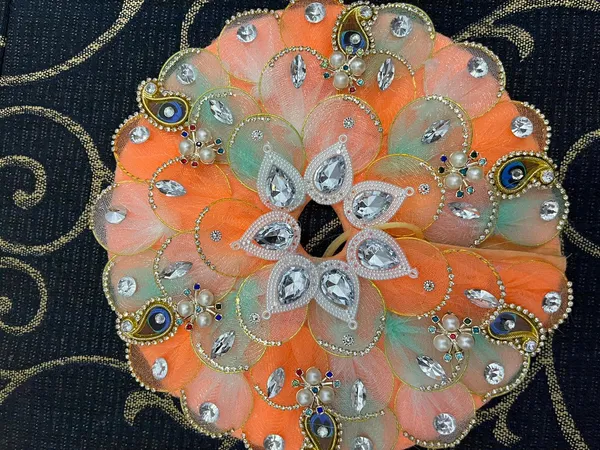 Orange_Organza_Embellished_Floral_Hair_Accessory_for_Women