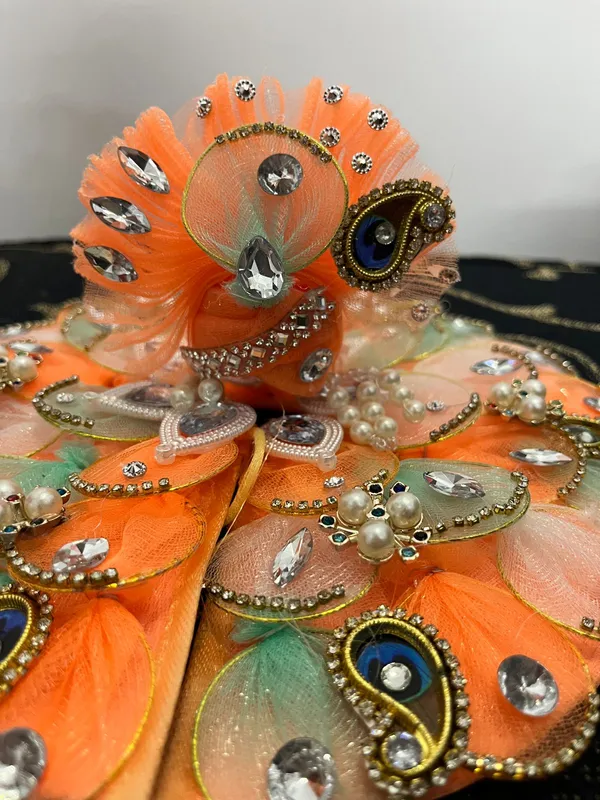 Orange_Organza_Embellished_Floral_Hair_Accessory_for_Women