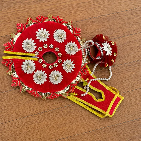 Red_Silk_Net_Embellished_Laddu_Gopal_Shringar_Dress_Set