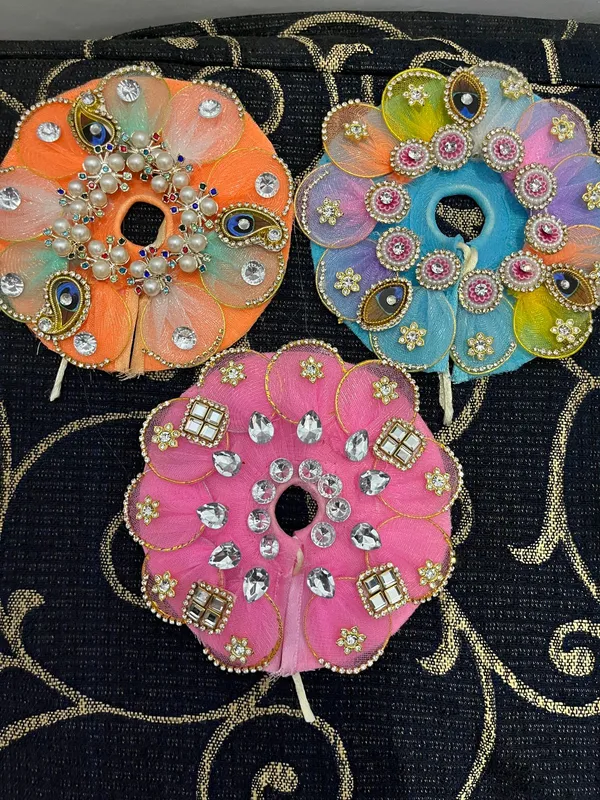 Multicolour_Embellished_Fabric_Flower_Appliques_For_Craft_Decoration