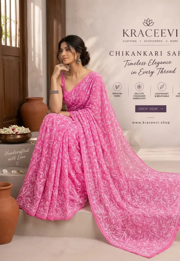 Elegant_Pink_Chikankari_Saree___