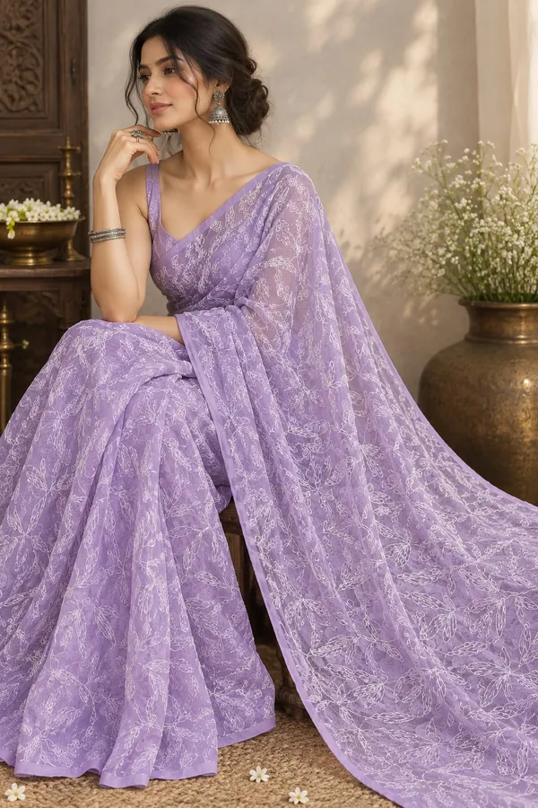 Lavender_Breeze_Chikankari_Saree