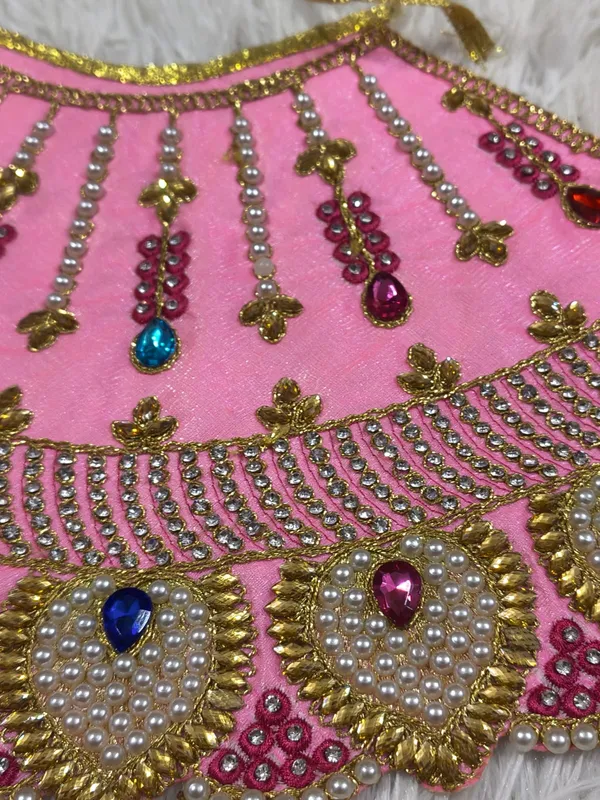Lovely_Pink_Mata_Rani_Lehenga,_Patka_&_Mukut_Set